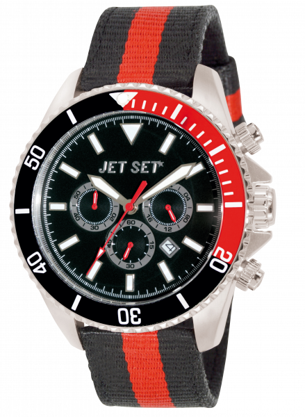 Armbanduhr "Jet Set" Speedway schwarz / rot Nylon J212 03-11