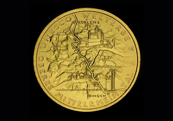 100 Euro O.Mittelrheintal Goldmünze banküblich
