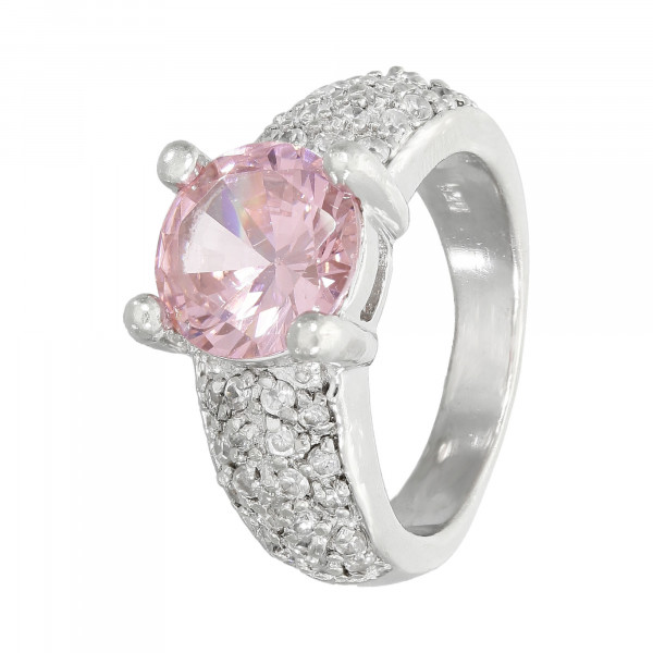 Ring 925 Silber mit rosa und weißen Zirkonia