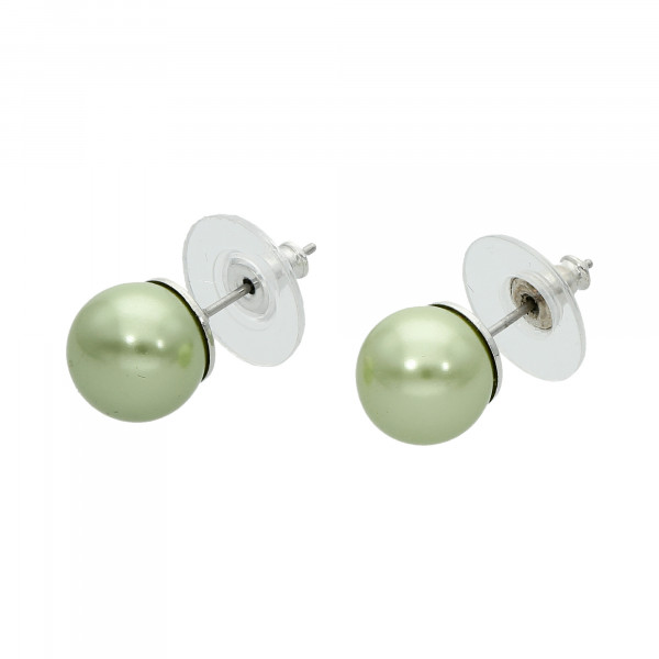 Ohrstecker Perle grün in Mallorca Qualität 10 mm