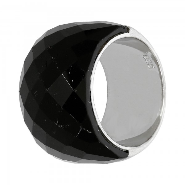 Ring 925 Silber mit Onyx facettiert