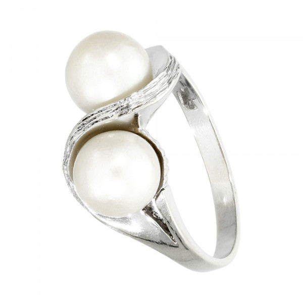 Ring 585 Weißgold mit Perlen