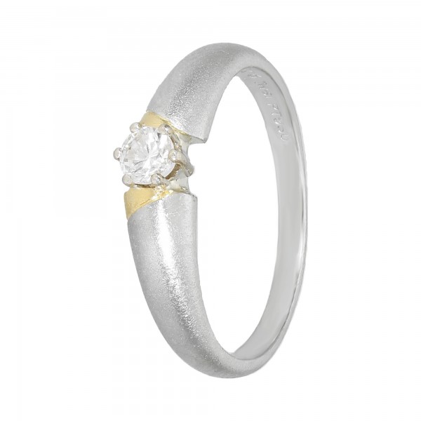 Ring Pt.950 bicolor mit Diamant ca.0,06ct. TW/SI