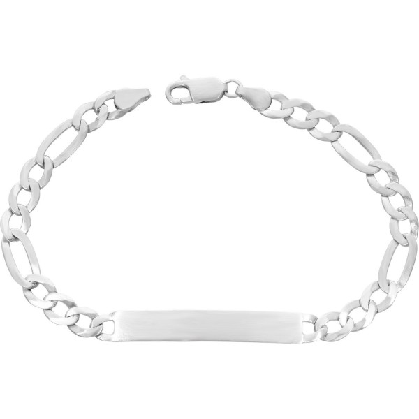 ID Armband 925 Silber "Figaromuster" 22 cm