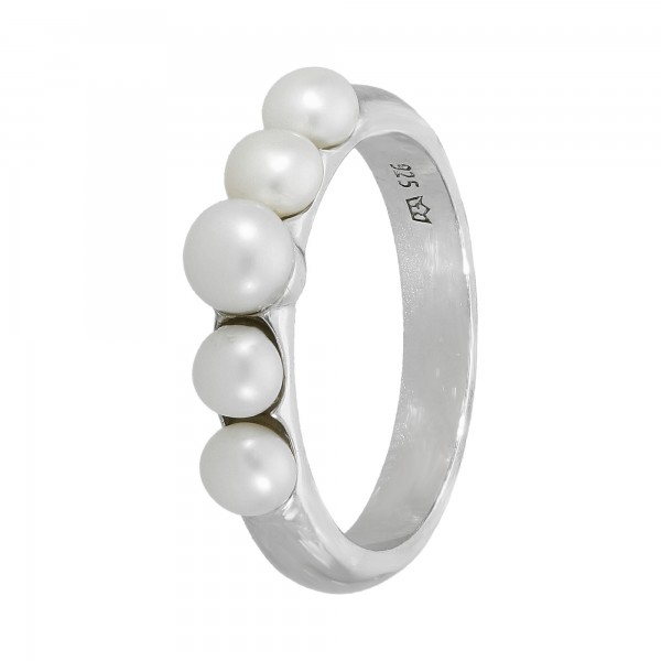 Ring 925 Silber mit 5 Perlen