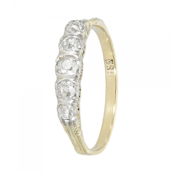 Ring 585 bicolor mit Diamanten Altschliff ca. 0,50 ct.
