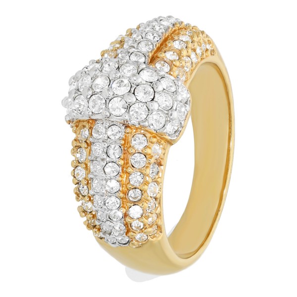 Ring vergoldet Swarovski tricolor mit Kristallen