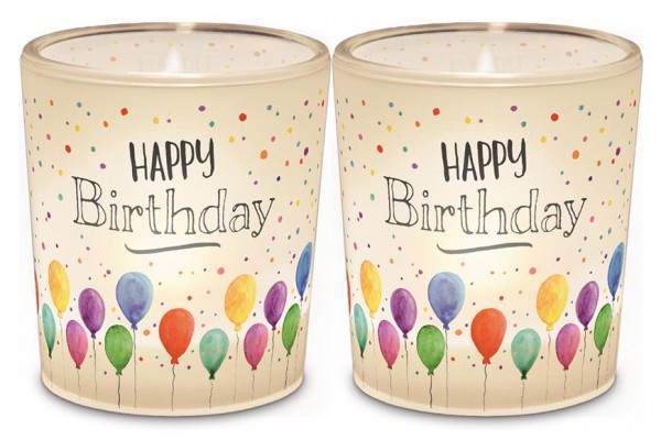 Teelichthalter "Happy Birthday"