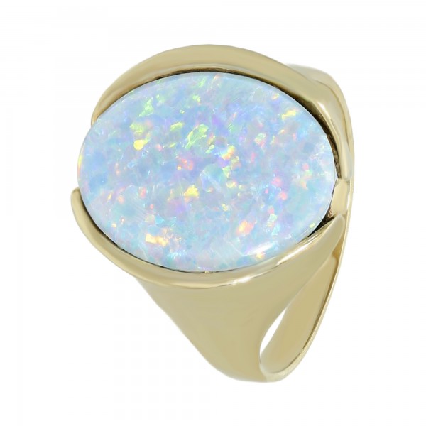 Ring 333 Gelbgold mit Opal Doublette