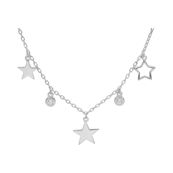 Collier 925 Silber mit Sternen und Zirkonia