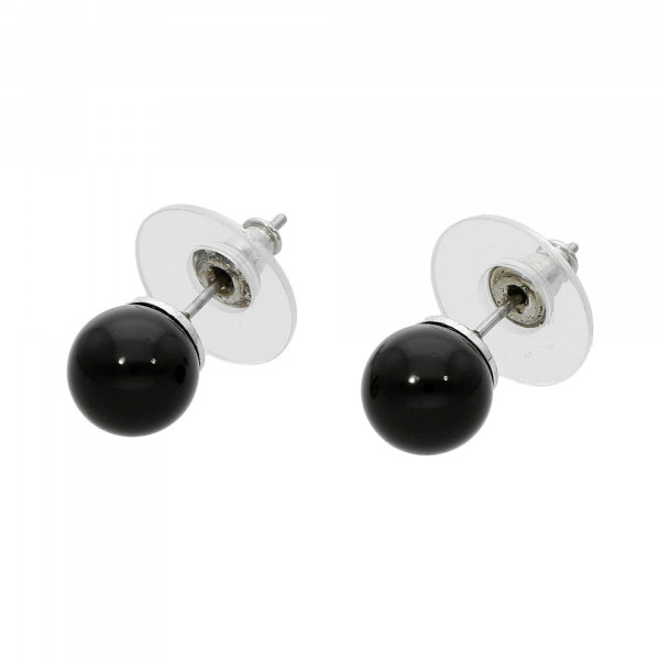Ohrstecker Perle schwarz in Mallorca Qualität 8 mm