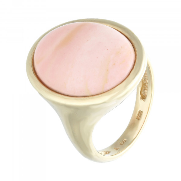 Ring 375 Gelbgold mit rosa Stein